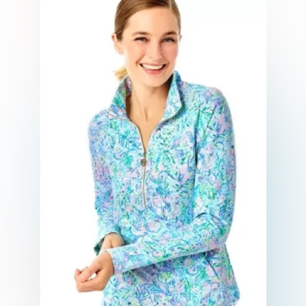 Lilly Pulitzer Blue and Purple Women's Sweater